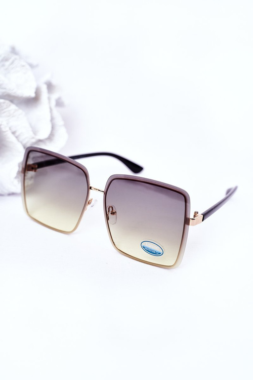 Gold Square Sunglasses Green Ombre