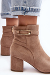 Women's Low Heel Boots Beige Verice