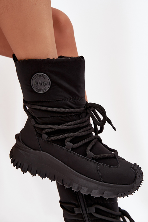 Leather Snow Boots on Platform Lee Cooper LCJ-25-12-3660 Black