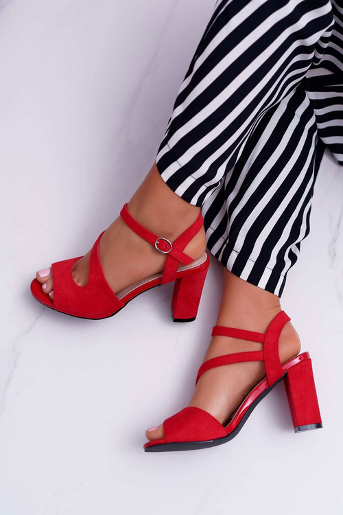 Women's Stiletto Sandals Sergio Leone SK868 Suede Red Mersi