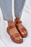 Ladies Platform Sandals Camel Evaretha