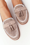 Openwork Loafers Sergio Leone MK735 Beige