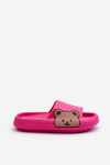 Women's Lightweight Foam Slippers with Bear Motif Fuchsia Parisso