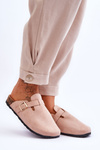 Suede Sandals On Cork Platform Beige Vellma