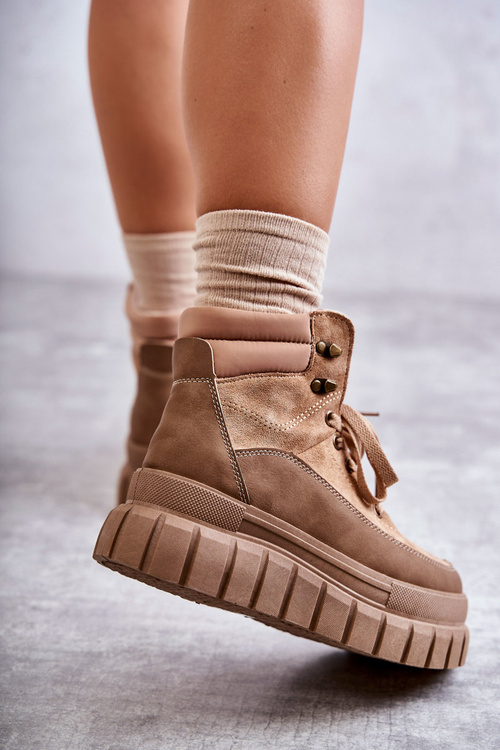 Comfortable Boots On The Platform Dark beige Sanchio
