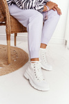Women's High Sneakers On A Chunky Sole White Trissy