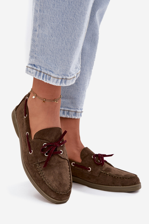 Women's Loafers With Laces Dark Green Calivra