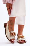 Suede Flat Sandals Nicole 2805/064 Gold