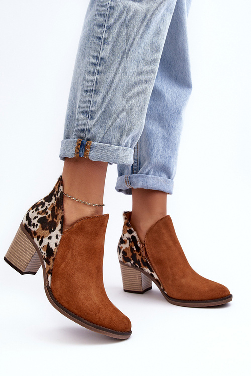 Women's Leather Boots On Heel Maciejka Brown 04492-98