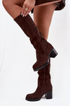 Women's insulated boots on a chunky heel chocolate Sanelle