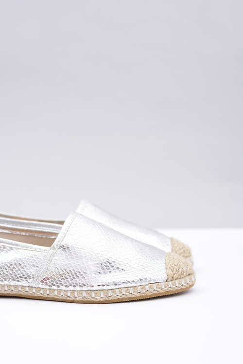 Lu Boo | Slip-on Silver Women's Espadrilles Snake Pray