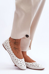 Women's Glittering Openwork Ballet Shoes White Visionary 
