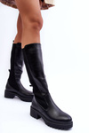Leather Over-the-Knee Boots Black Fenwella