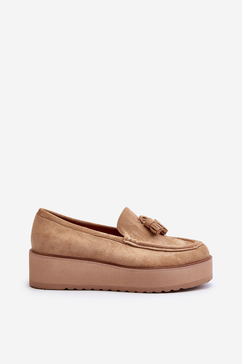Women's Platform Loafers with Tassels Brown Mialani