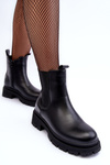 Leather Boots Chelsea On Zip Black Pitrese