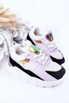 Dziecięce Sportowe Buty Sneakersy Czarno-Fioletowe Game Time