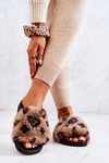 Slippers With Fur Rubber Leopard Brown Noelle