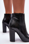 Elegant Snake Boots On Heel Black Dante