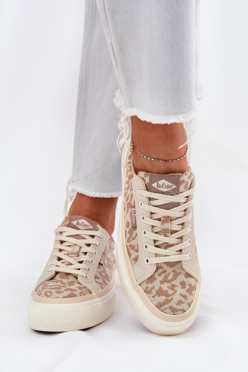Low Women Sneakers Leopard Print Lee Cooper LCW-25-02-3330L Beige