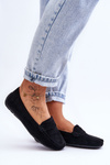 Mokasyny Damskie Zamsz Czarne Lenvie FT245
