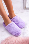 Women's Faux Fur Flip Flops Purple Mimia