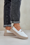 Lightweight Perforated Leather Moccasins Loafers Women On Platform And Wedge White Hanthiel