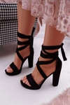 Women's Stiletto Sandals Tiered Black Milla