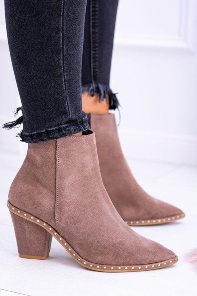 Women's Leather Boots Beige Sonoma
