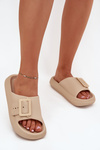 Women's Foam Slippers With Buckle Vinceza 75207 Beige