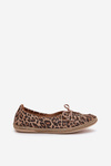 Flat Ballerinas Made Of Natural Leather Panther Print Zazoo 10179 Brown