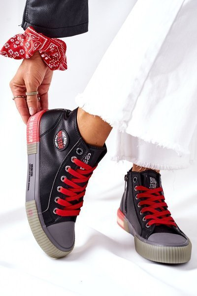 Trampki Wysokie Skórzane Big Star Czarne II274139