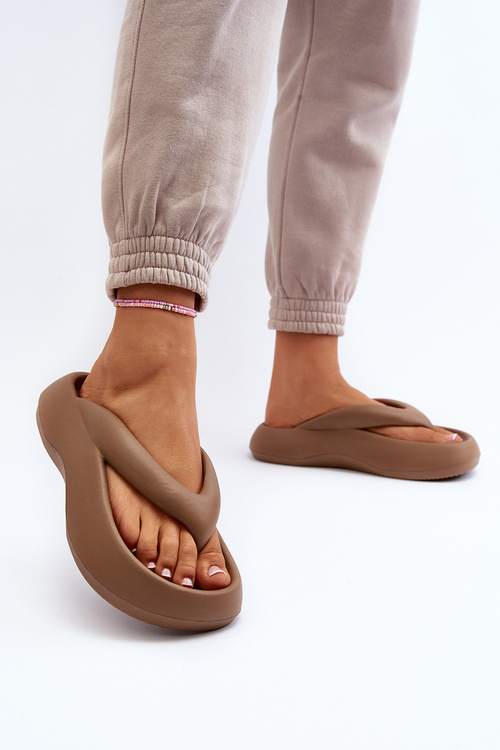 Women's Foam Flip Flops Japanese Khaki Roux