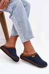 Women's slippers with embroidery Inblu NL000009 navy blue