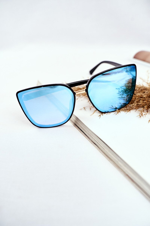 Women's Sunglasses Prius PR-V14 Black Blue Mirror Glass