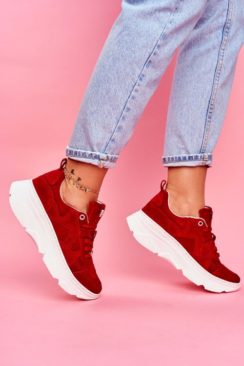 Women's Sport Leather Shoes GOE Red FF2N3017