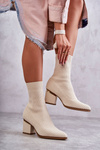 Women's Boots With Elastic Sock Beige Carmon