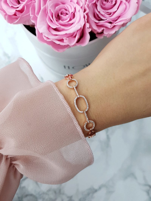 Women's Chain Bracelet Rose Gold Zircons Larissa
