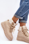 Lined Boots Trappers on Thick Sole Light Beige Ralotta