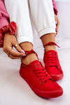 Tenisówki Damskie Niskie Wiązane Big Star Czerwone JJ274068