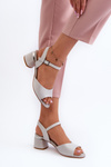 Women's Low Heel Eco Leather Sandals Sergio Leone SK876 Grey