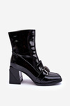 Leather Boots with Massive Heel and Ornament SBarski MR870-99 Black