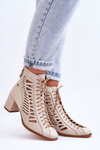 Leather Openwork Boots Maciejka 05508-22 Light beige