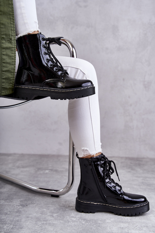 Botki Damskie Trapery Czarne Kognito