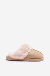Women's Slippers with Faux Fur Light Beige Pinky