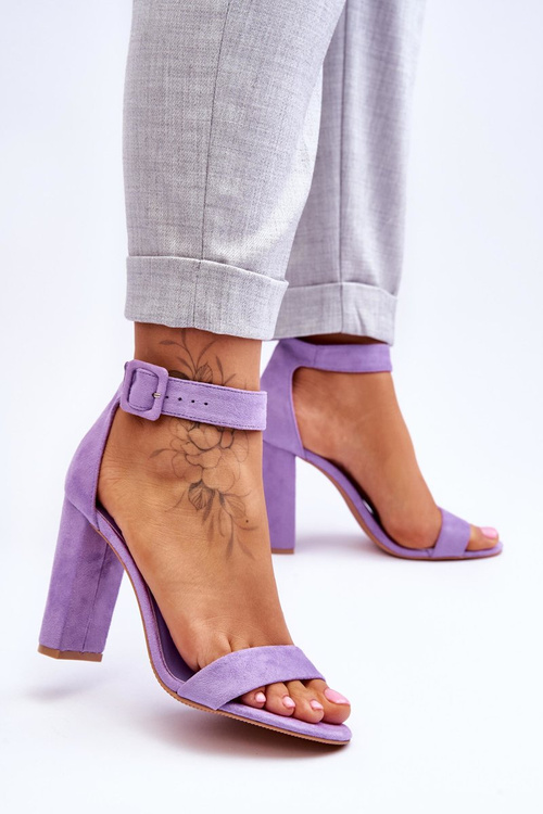 Suede High Heels Sandals Violet Jacqueline