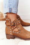 Openwork Boots With Jets Camel Dakota