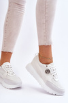 Sneakersy Damskie Platforma Białe Chana