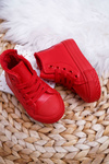 Kids Insulated High Sneakers Red Filemon