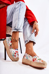 Fashionable Slip-On Espadrilles In Flowers White Morice 