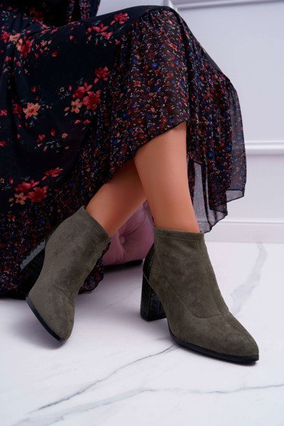 Women's Suede Stiletto Boots Khaki Ferrous